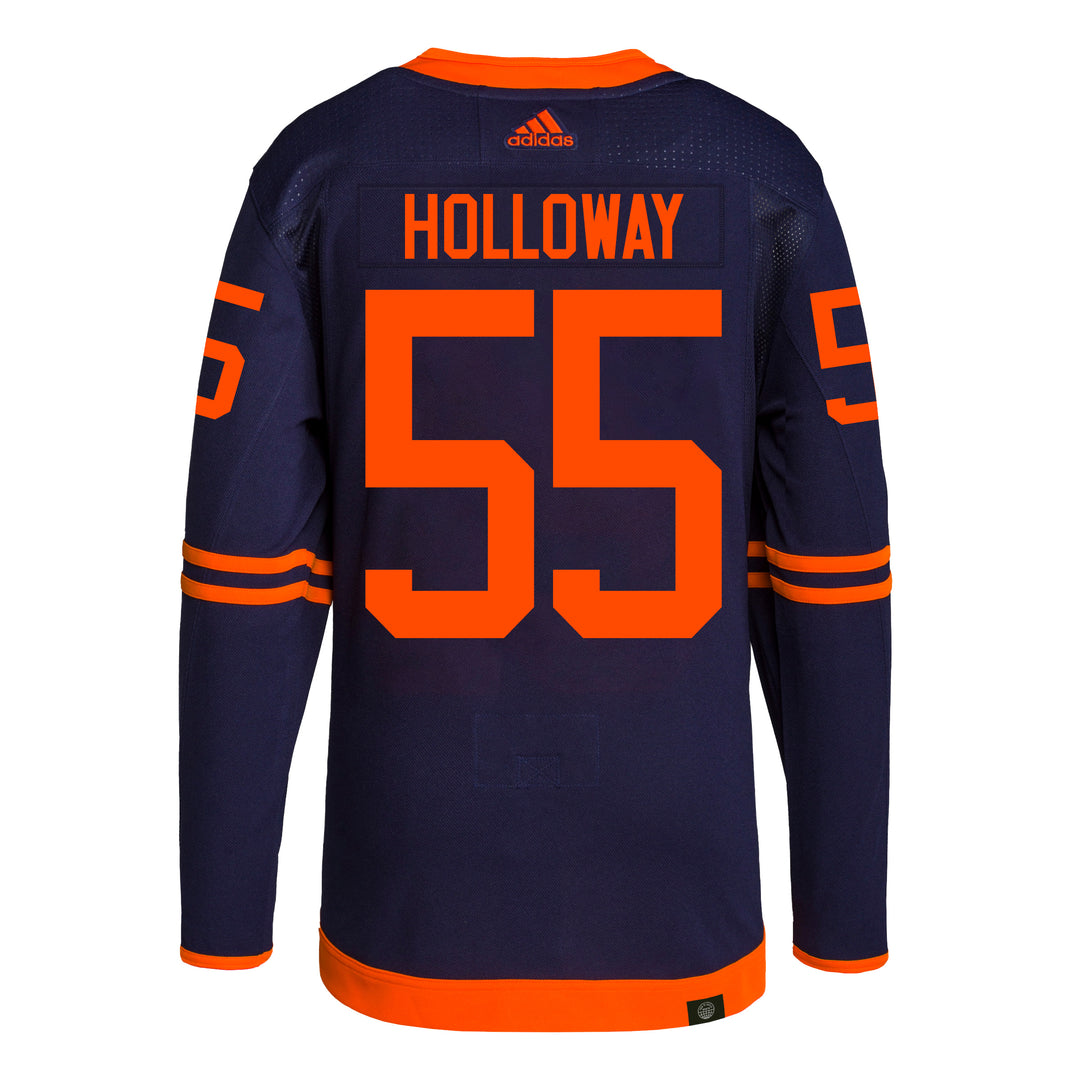 Dylan Holloway Edmonton Oilers adidas Primegreen Authentic Navy Alternate Jersey