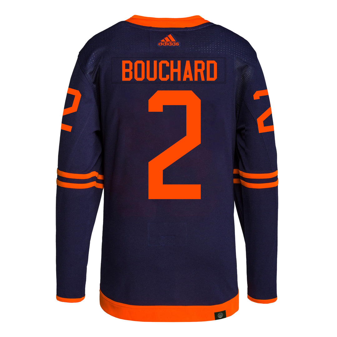 Evan Bouchard Edmonton Oilers adidas Primegreen Authentic Navy Alternate Jersey