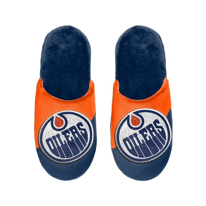 Edmonton Oilers Big Logo Navy & Orange Slippers