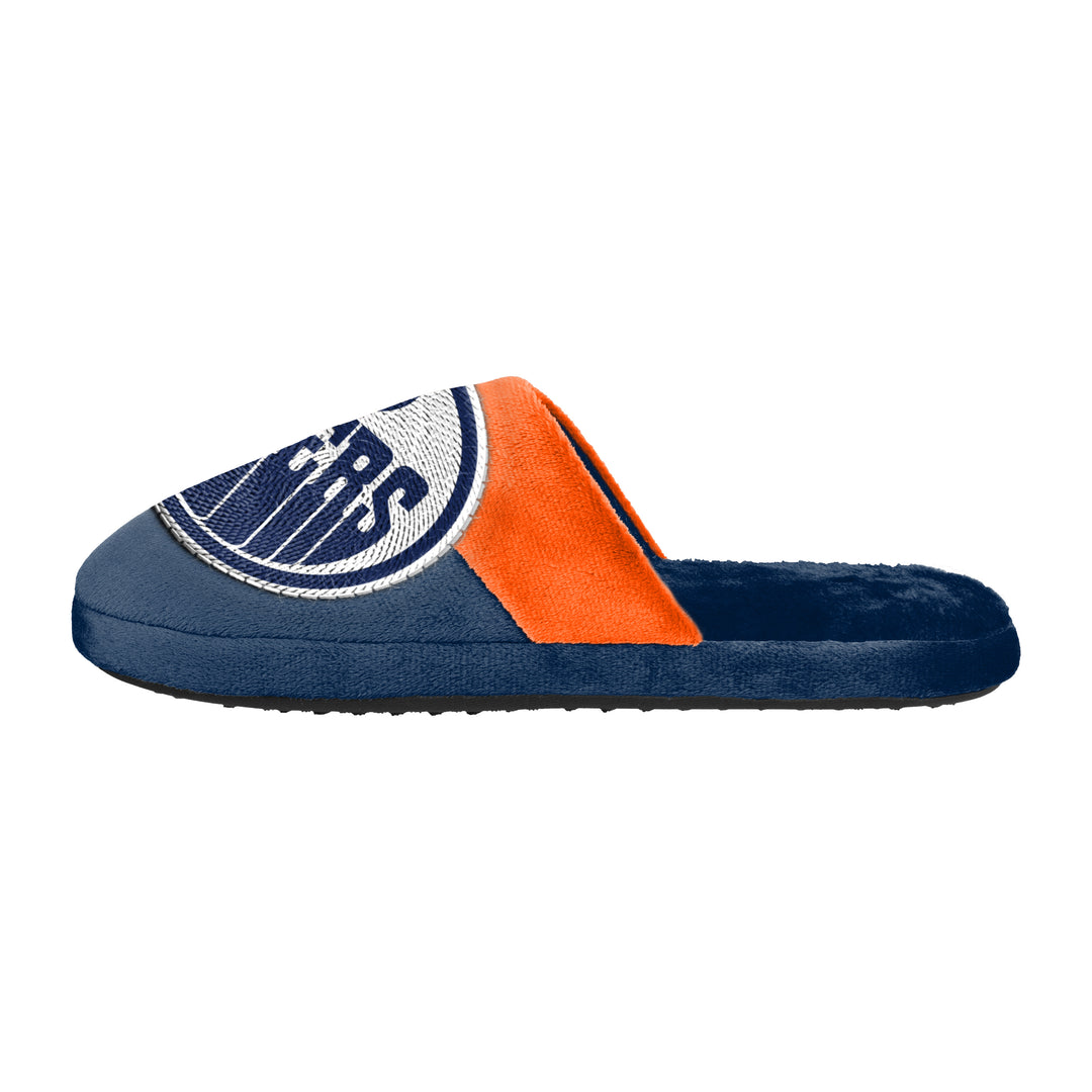 Edmonton Oilers Big Logo Navy & Orange Slippers
