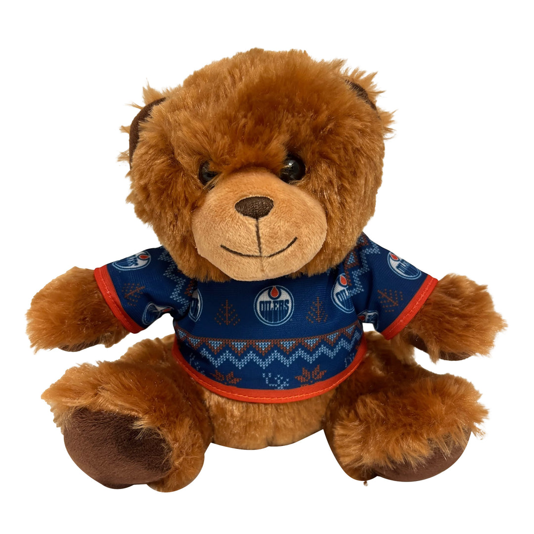 Edmonton Oilers 10" Ugly Christmas Sweater Bear Plushie Toy