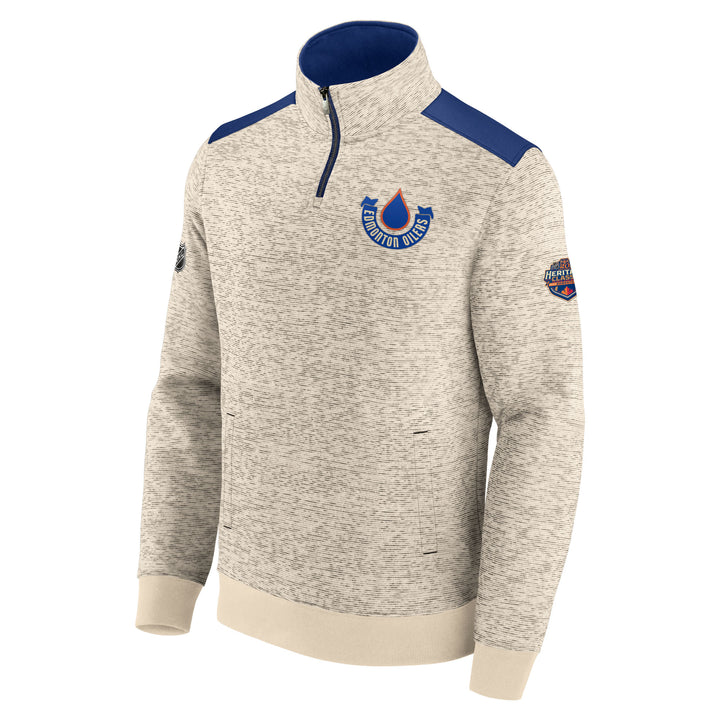 Edmonton Oilers Fanatics Authentic Pro 2023 Heritage Classic Half-Zip Sweatshirt