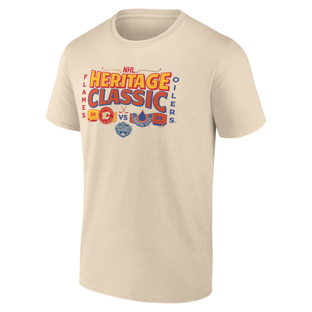 Edmonton Oilers Fanatics 2023 Heritage Classic Cream Match Up T-Shirt
