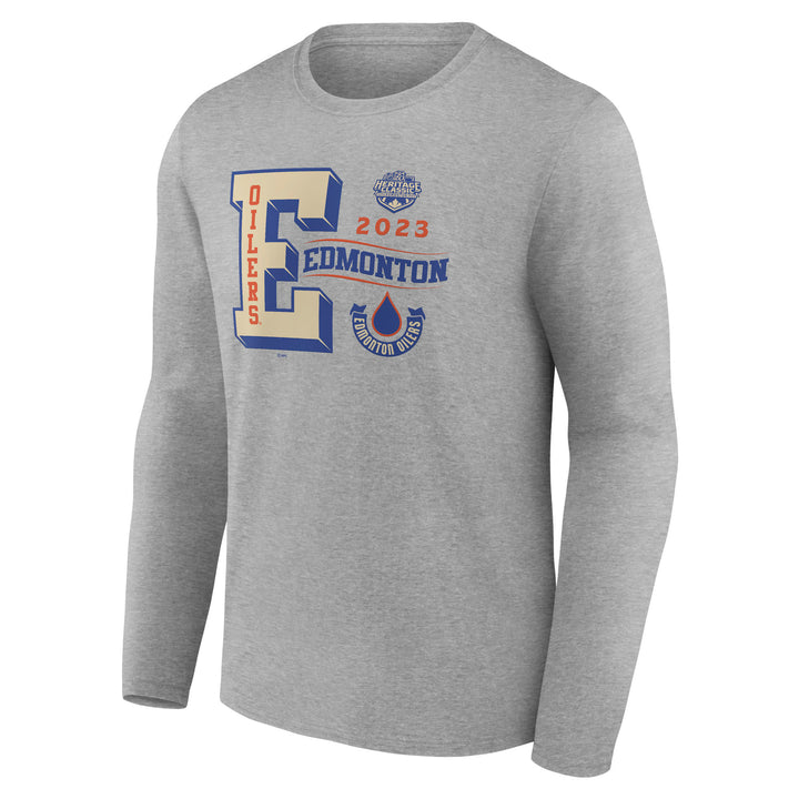 Edmonton Oilers Fanatics 2023 Heritage Classic Text Driven Long Sleeve T-Shirt
