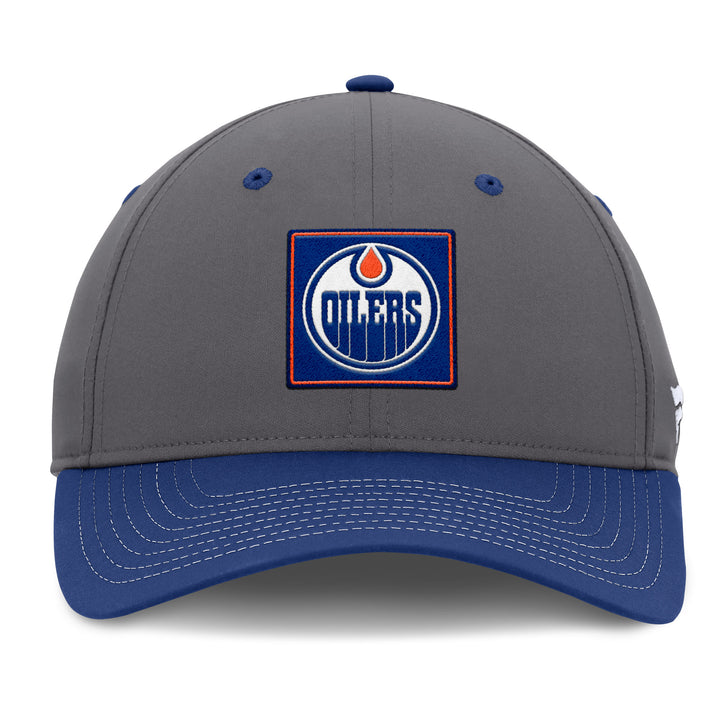 Edmonton Oilers 2024 Stanley Cup Playoffs Authentic Pro Locker Room Participant Grey & Blue Snapback Hat