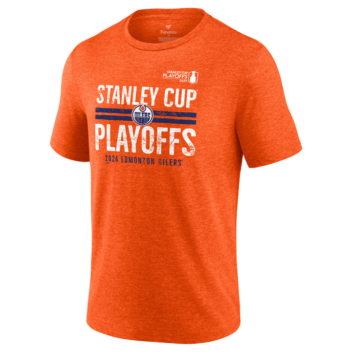 Edmonton Oilers 2024 Stanley Cup Playoffs Fanatics Participant Orange Tri-Blend T-Shirt
