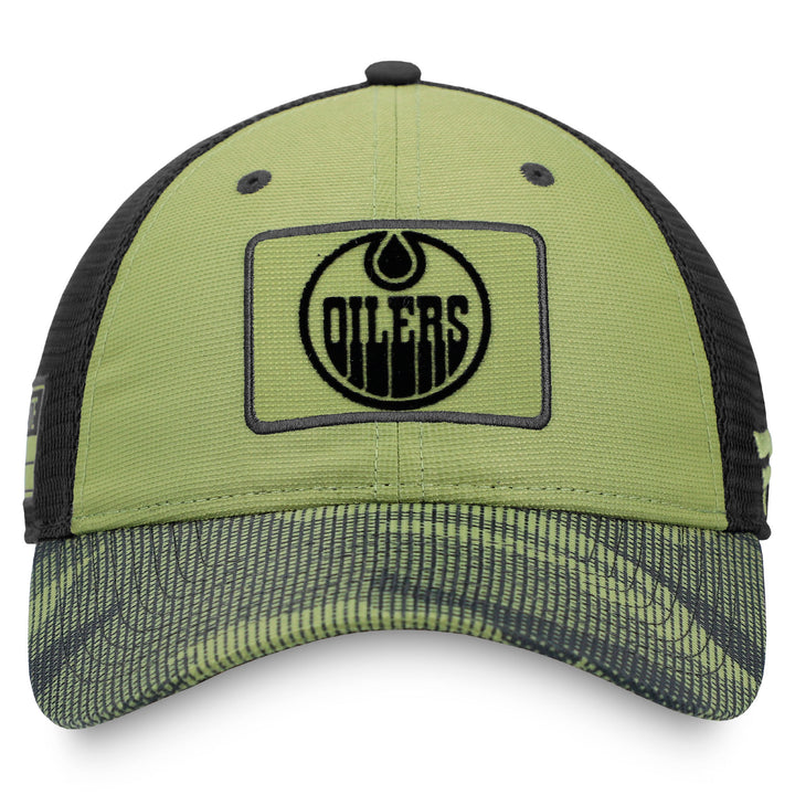 Edmonton Oilers Fanatics Camo Authentic Pro Military Appreciation Night Trucker Snapback Hat