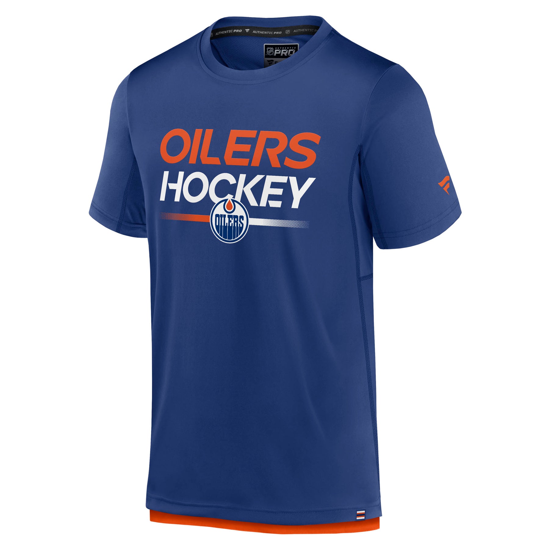 Edmonton Oilers 202324 Fanatics Authentic Pro Blue & Orange Crewneck