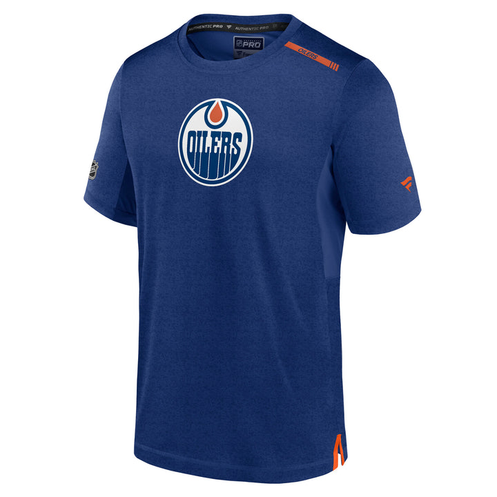 Edmonton Oilers 2023-24 Fanatics Authentic Pro Blue & Orange Tech T-Shirt