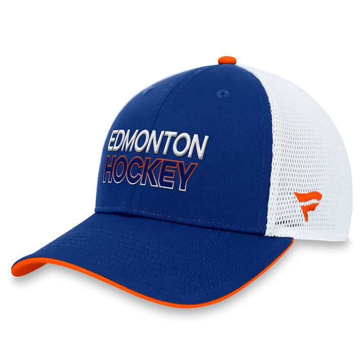 Edmonton Oilers Fanatics Blue Authentic Pro Rinkside Trucker Snapback Hat
