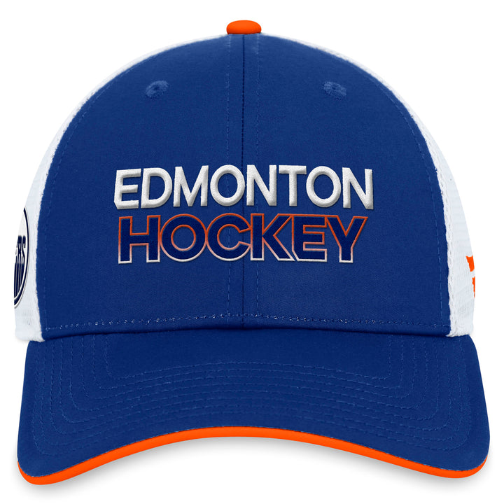 Edmonton Oilers Fanatics Blue Authentic Pro Rinkside Trucker Snapback Hat