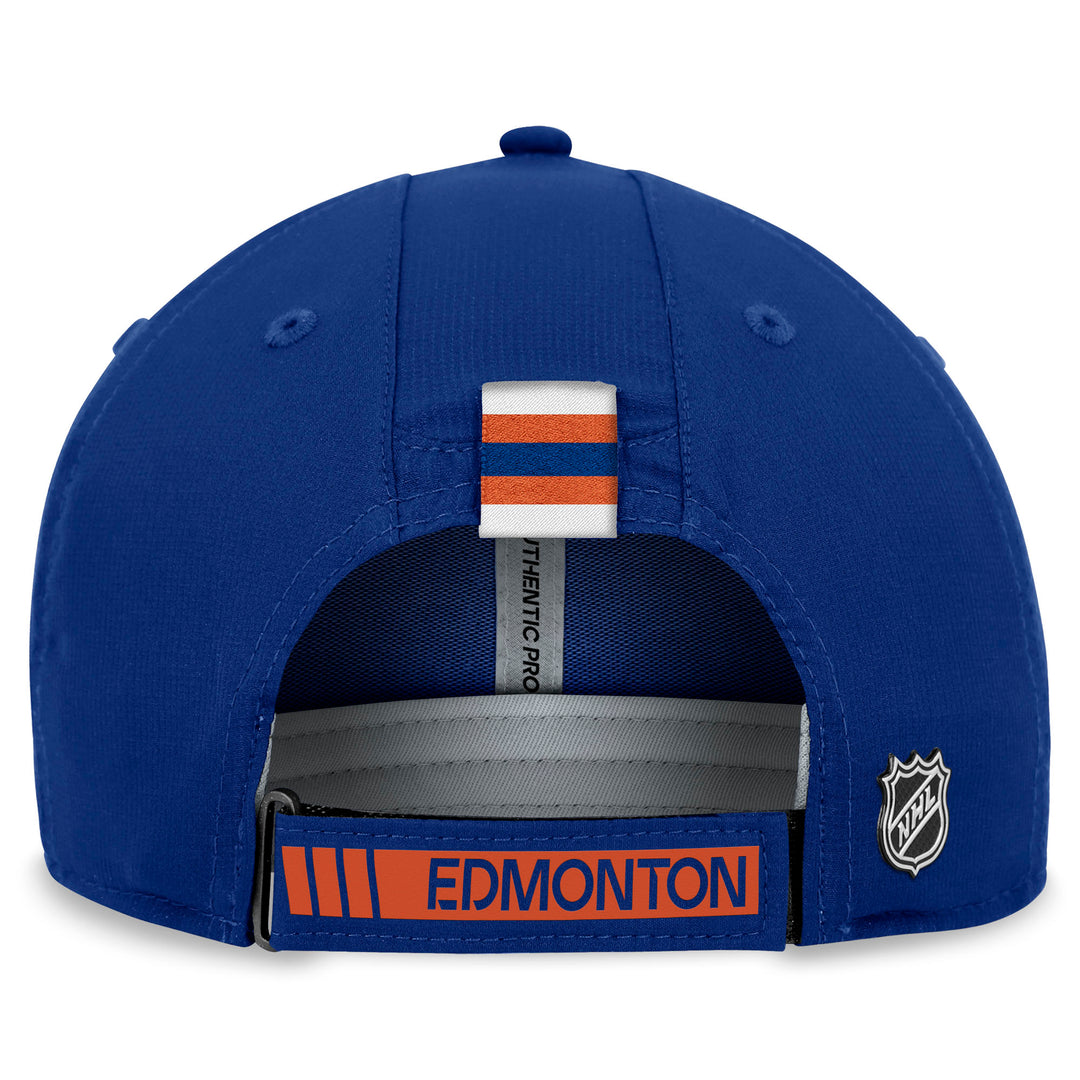 Edmonton Oilers Fanatics Blue & Orange Authentic Pro Rink Performance Adjustable Hat