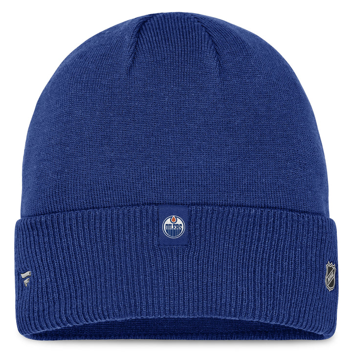 Edmonton Oilers Fanatics Blue Authentic Pro Road Cuffed Toque