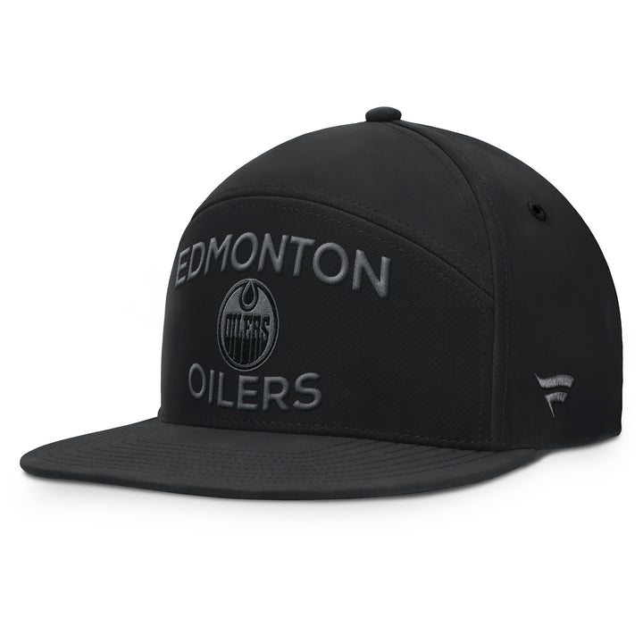 Edmonton Oilers Fanatics Black 2025-26 Authentic Pro Road 6 Horizon Snapback Hat