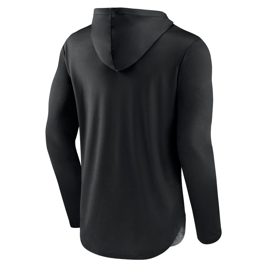 Edmonton Oilers Fanatics Black & Grey Podium Pullover Hooded Tech Shirt