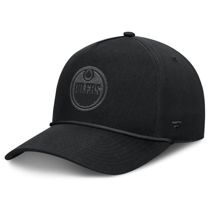 Edmonton Oilers Fanatics Black Horizontal A-Frame Mesh Snapback Hat