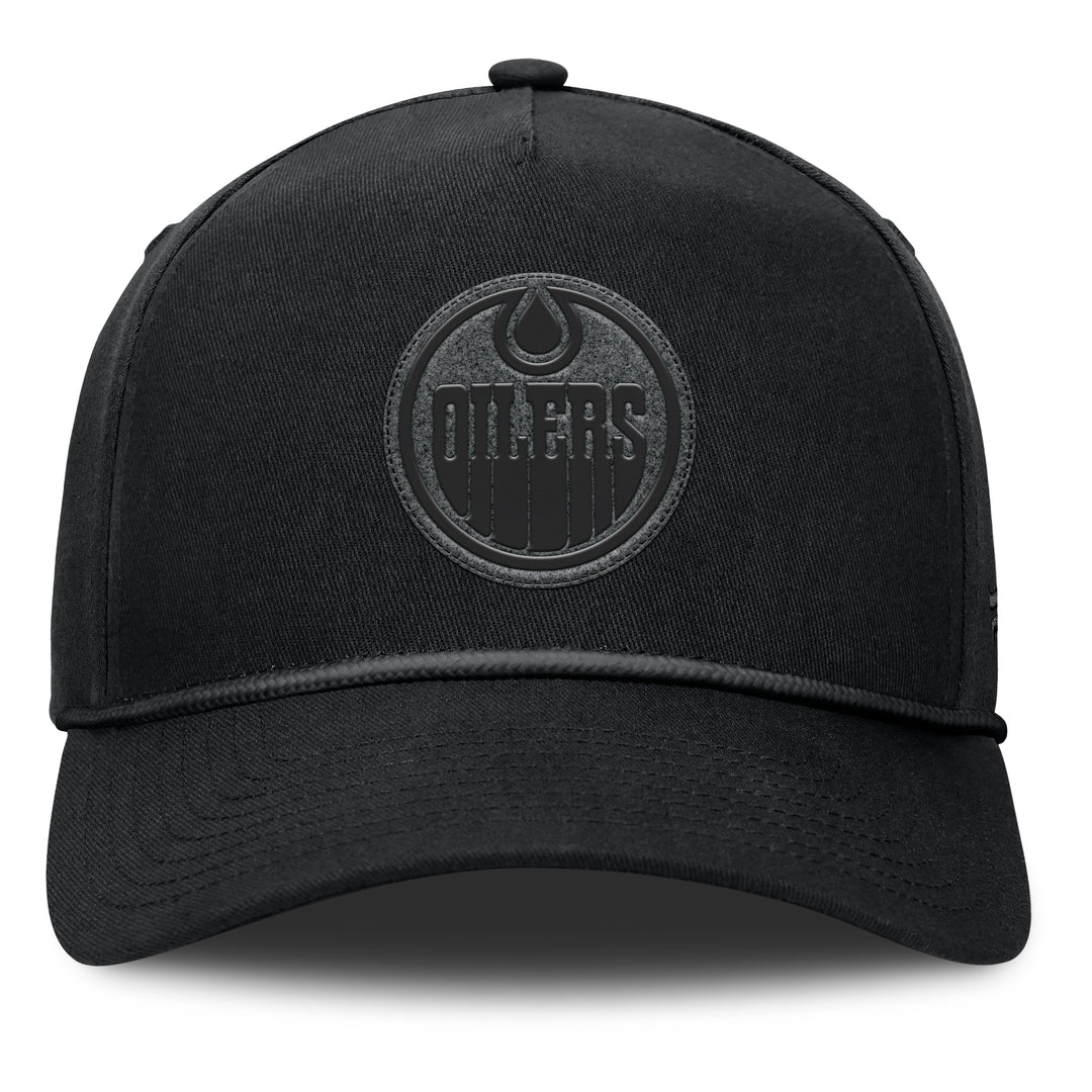 Edmonton Oilers Fanatics Black Horizontal A-Frame Mesh Snapback Hat