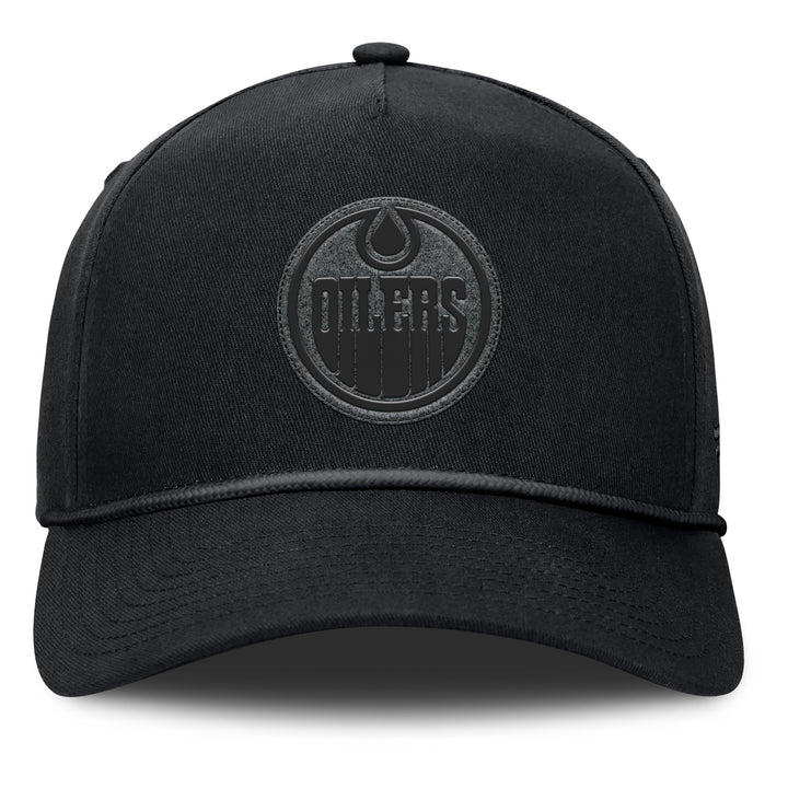 Edmonton Oilers Fanatics Black Horizontal A-Frame Mesh Snapback Hat