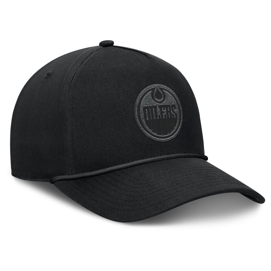 Edmonton Oilers Fanatics Black Horizontal A-Frame Mesh Snapback Hat