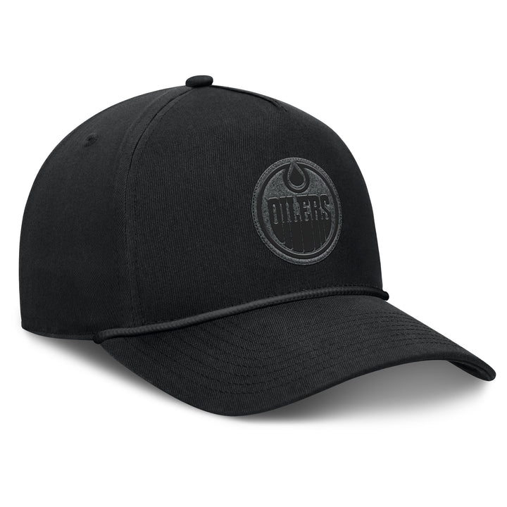 Edmonton Oilers Fanatics Black Horizontal A-Frame Mesh Snapback Hat