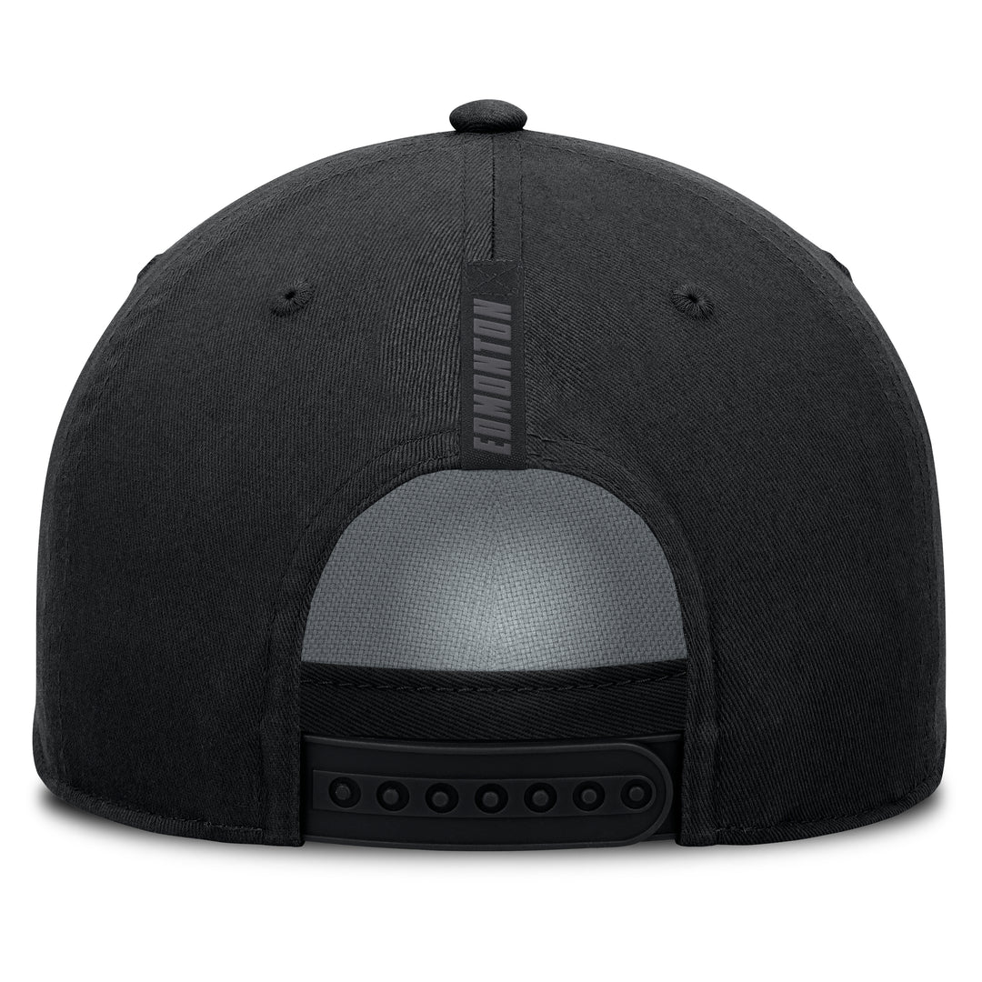 Edmonton Oilers Fanatics Black Horizontal A-Frame Mesh Snapback Hat