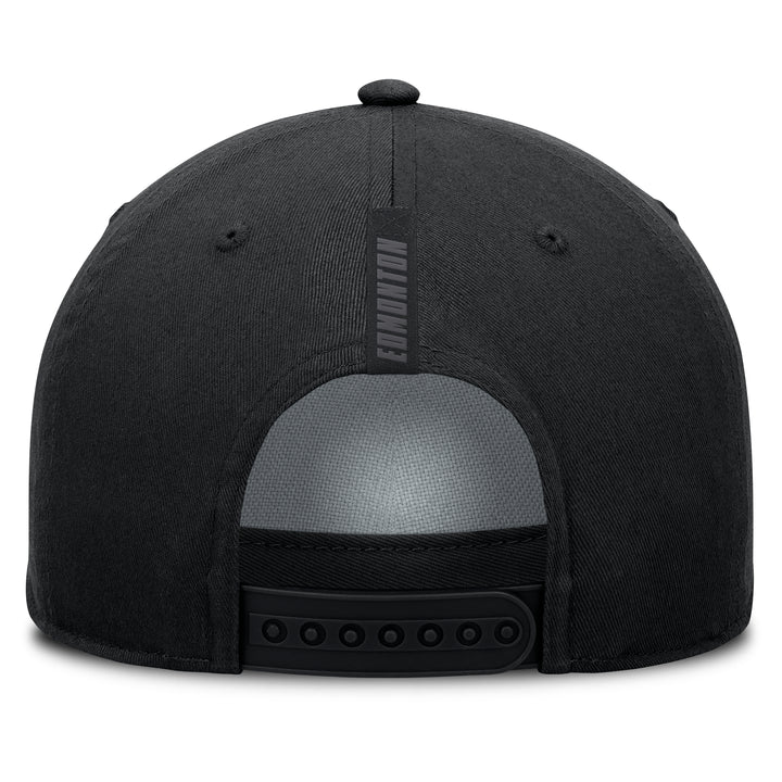 Edmonton Oilers Fanatics Black Horizontal A-Frame Mesh Snapback Hat