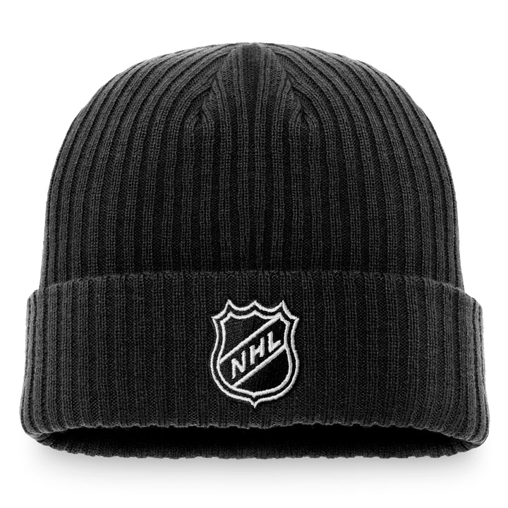 NHL Fanatics Black Shield Cuffed Toque/Beanie