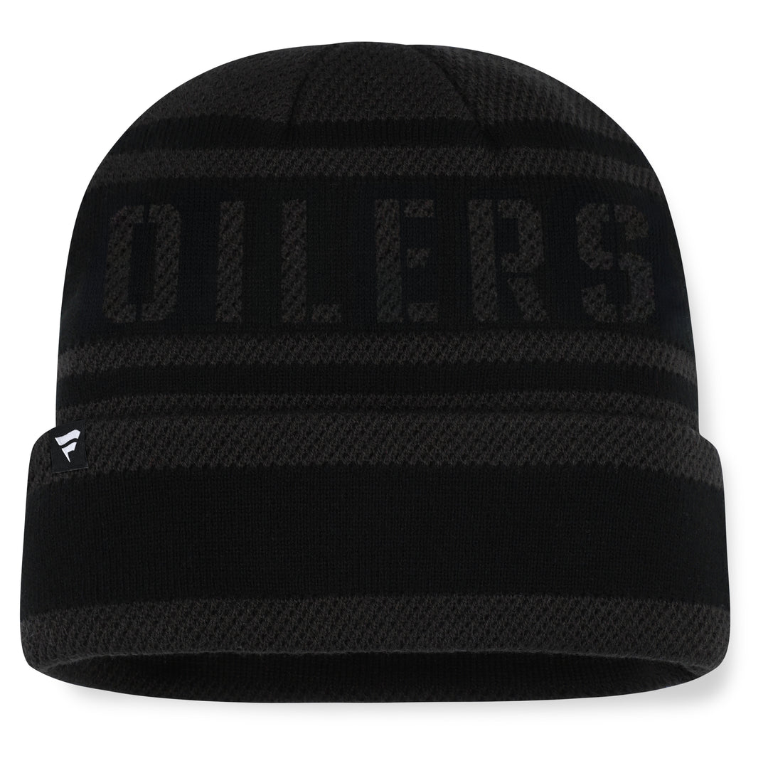 Edmonton Oilers Fanatics Black Recon Cuffed Toque
