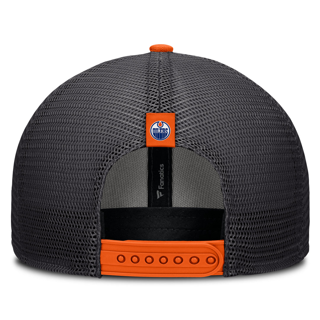 Edmonton Oilers Fanatics Black & Orange Limits Mesh Snapback Hat