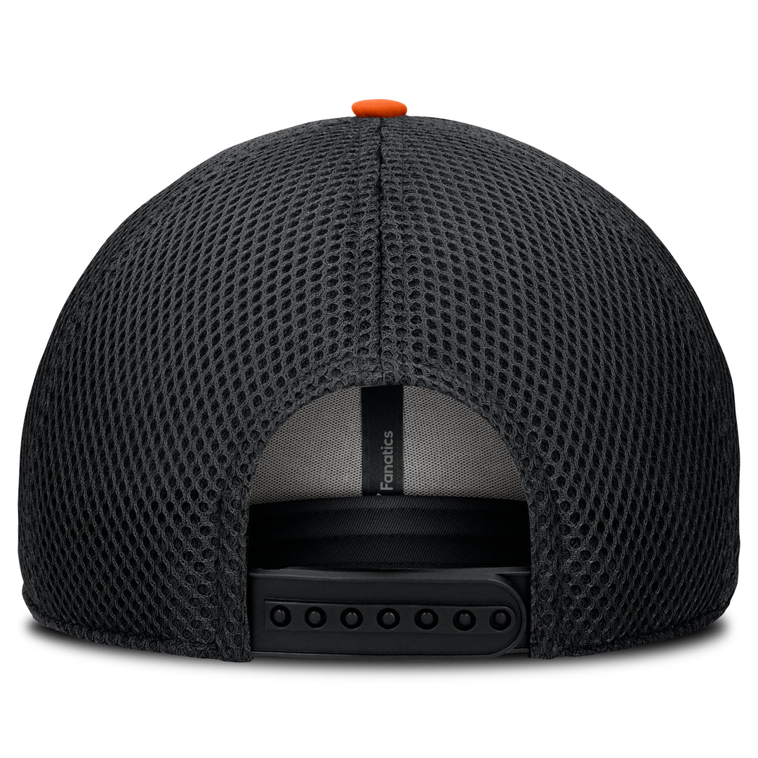 Edmonton Oilers Fanatics Black & Orange Periphery Mesh Snapback Hat