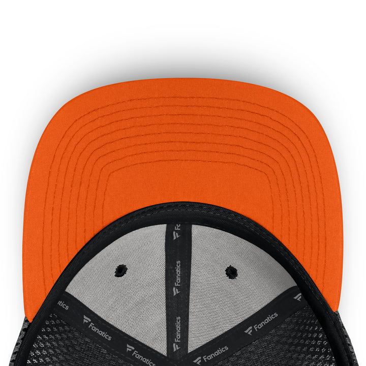 Edmonton Oilers Fanatics Black & Orange Periphery Mesh Snapback Hat