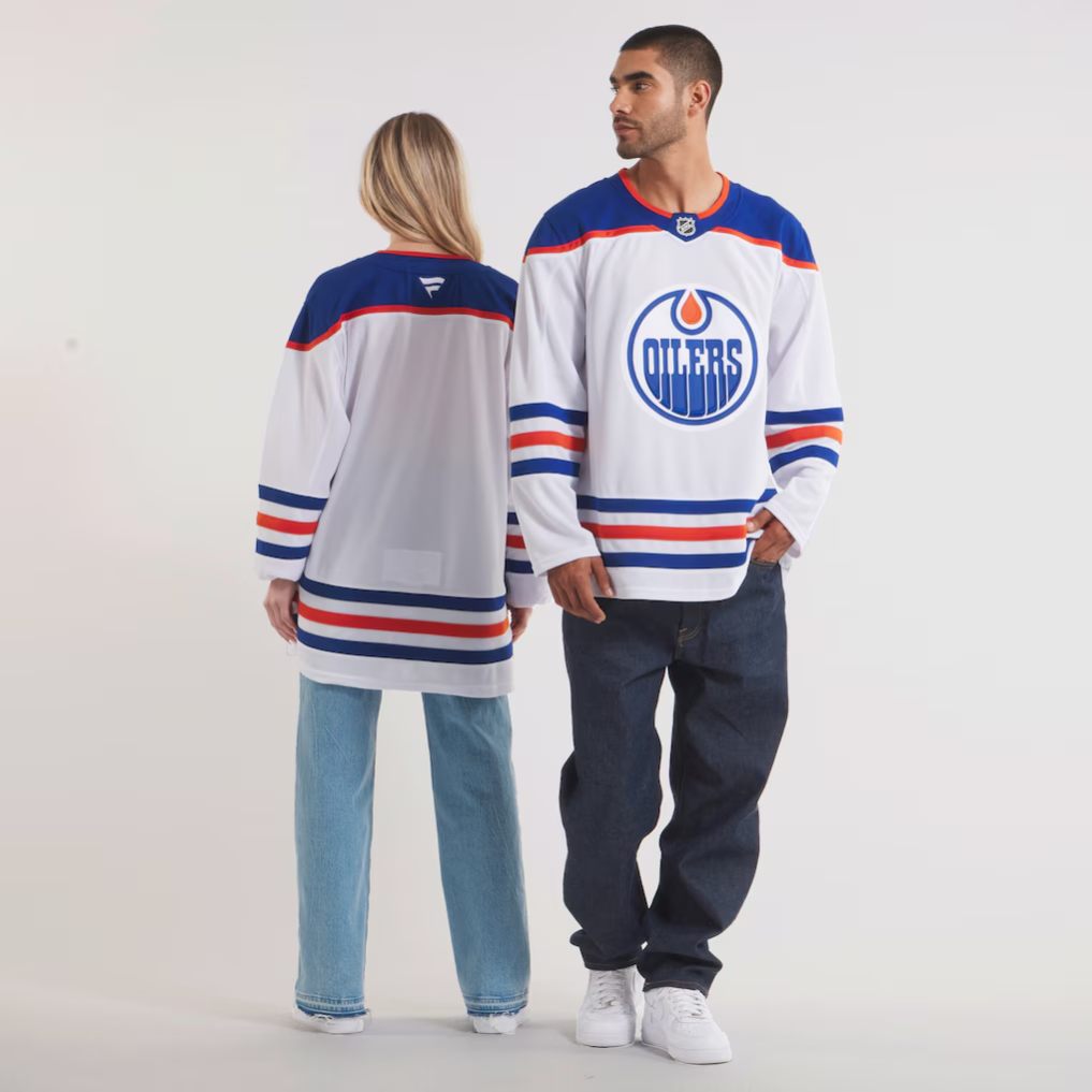 Edmonton Oilers Fanatics Blank Premium White Away Jersey