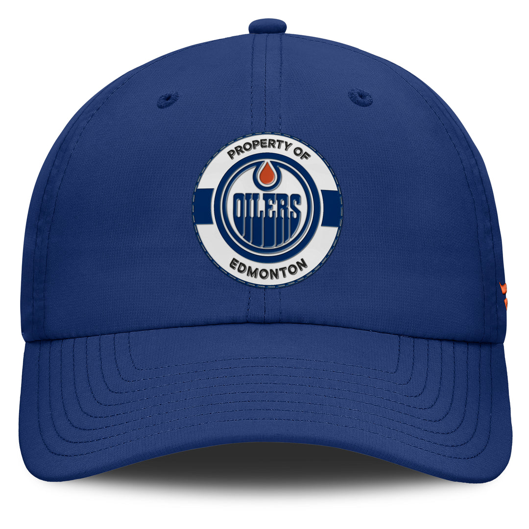 Edmonton Oilers Fanatics Blue 2025-26 Rink Training 4 Unstructured Authentic Pro Adjustable Hat