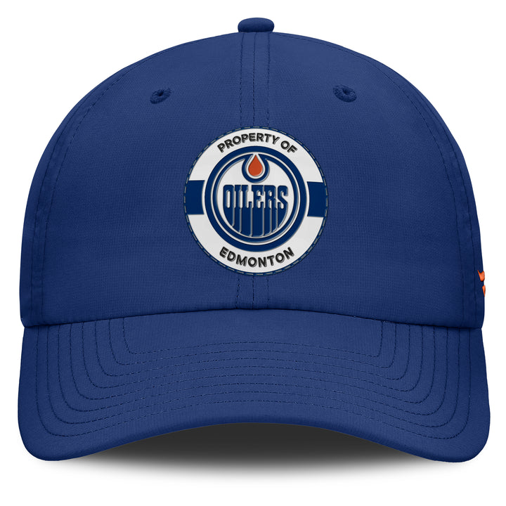 Edmonton Oilers Fanatics Blue 2025-26 Rink Training 4 Unstructured Authentic Pro Adjustable Hat