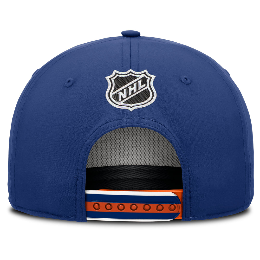 Edmonton Oilers Fanatics Blue 2025 NHL Draft Pro Podium On Stage Snapback Hat