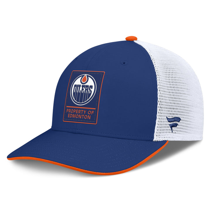Edmonton Oilers Fanatics Blue 2026-27 Authentic Pro Rink Mid-Crown Mesh Snapback Hat