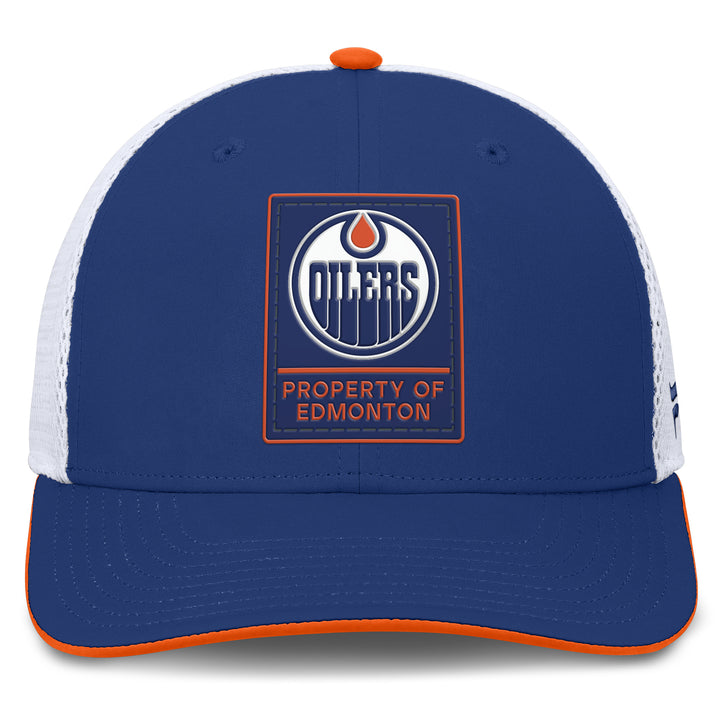 Edmonton Oilers Fanatics Blue 2026-27 Authentic Pro Rink Mid-Crown Mesh Snapback Hat