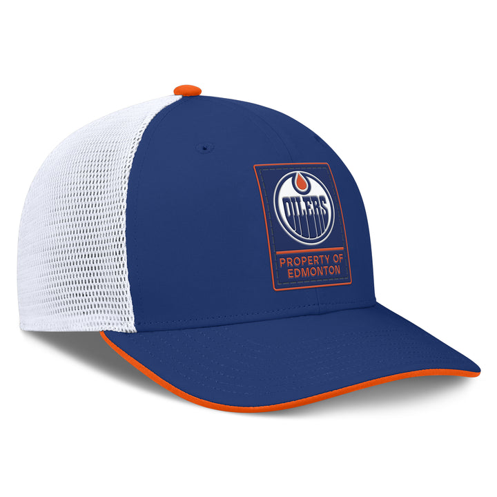 Edmonton Oilers Fanatics Blue 2026-27 Authentic Pro Rink Mid-Crown Mesh Snapback Hat