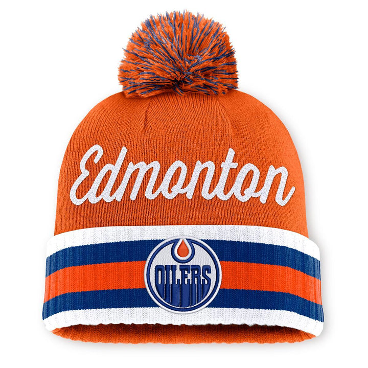Edmonton Oilers Fanatics Blue 2026 NHL Draft Cuffed Knit Toque w/Pom