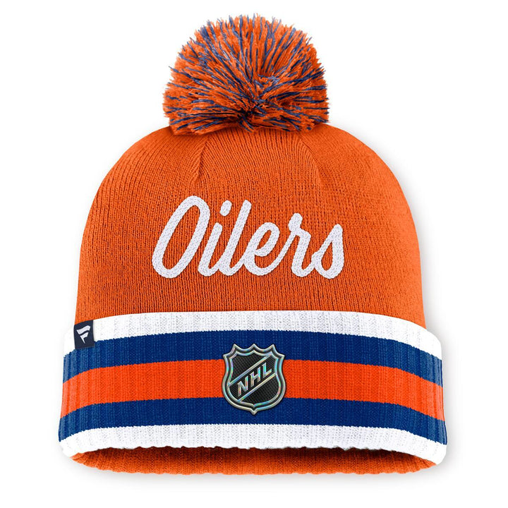 Edmonton Oilers Fanatics Blue 2026 NHL Draft Cuffed Knit Toque w/Pom