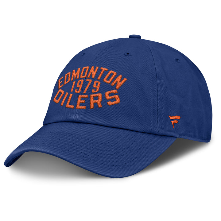 Edmonton Oilers Fanatics Blue Archer Unstructured Adjustable Hat
