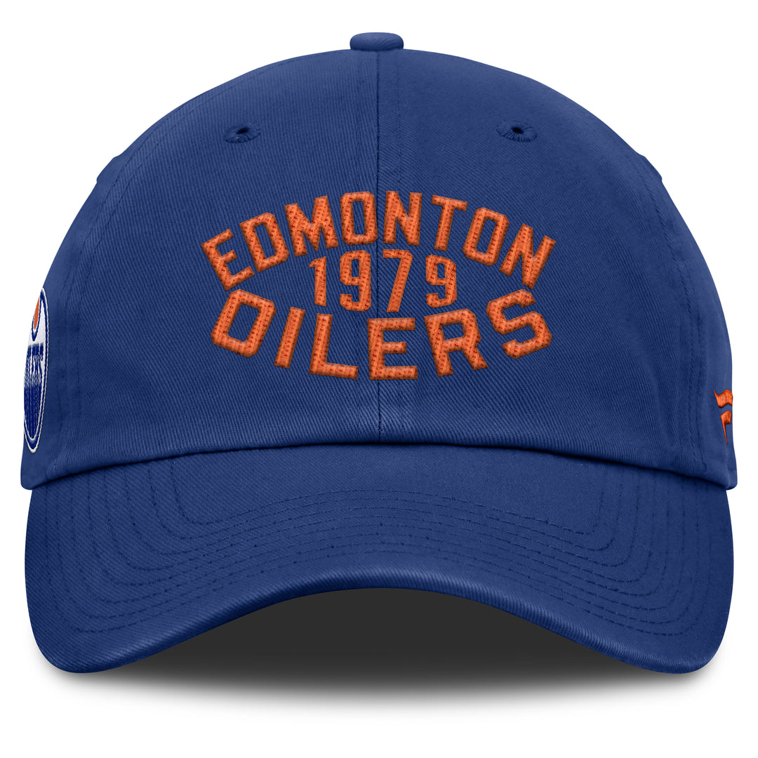 Edmonton Oilers Fanatics Blue Archer Unstructured Adjustable Hat