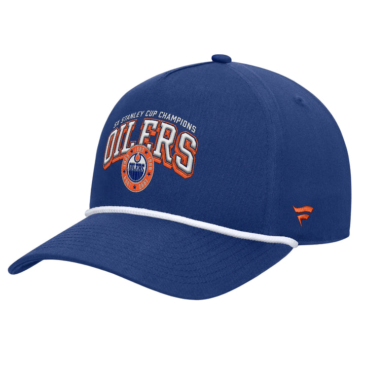 Edmonton Oilers Fanatics Blue Dynasty Decades A-Frame Snapback Hat