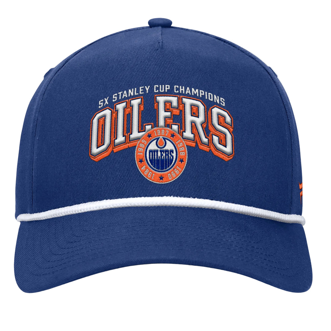 Edmonton Oilers Fanatics Blue Dynasty Decades A-Frame Snapback Hat