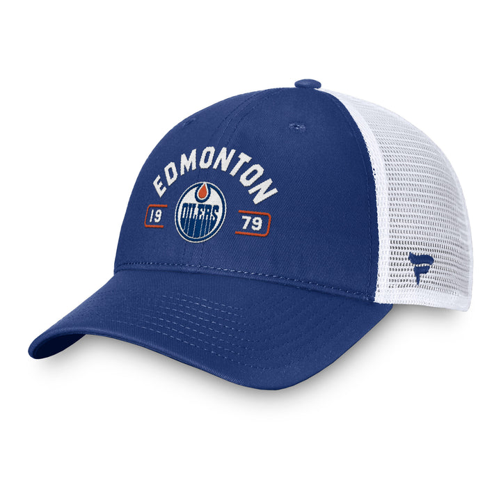 Edmonton Oilers Fanatics Blue Free Kick Trucker Snapback Hat