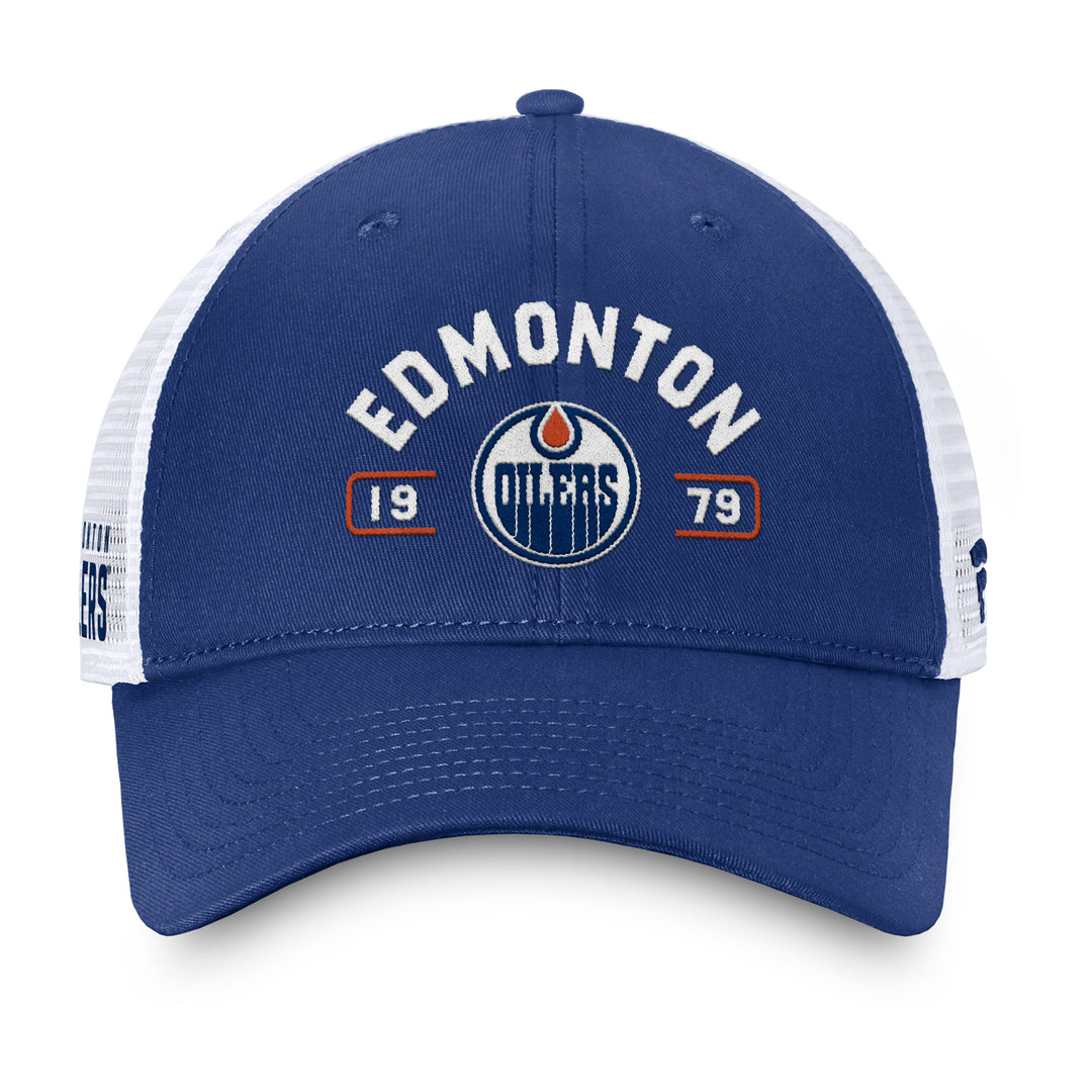Edmonton Oilers Fanatics Blue Free Kick Trucker Snapback Hat