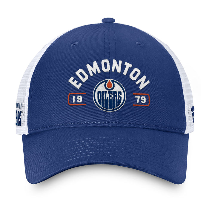 Edmonton Oilers Fanatics Blue Free Kick Trucker Snapback Hat