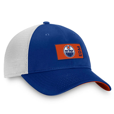 Edmonton Oilers Fanatics Blue Game Train Authentic Pro Snapback Hat