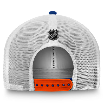 Edmonton Oilers Fanatics Blue Game Train Authentic Pro Snapback Hat