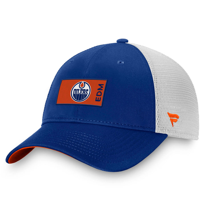Edmonton Oilers Fanatics Blue Game Train Authentic Pro Snapback Hat
